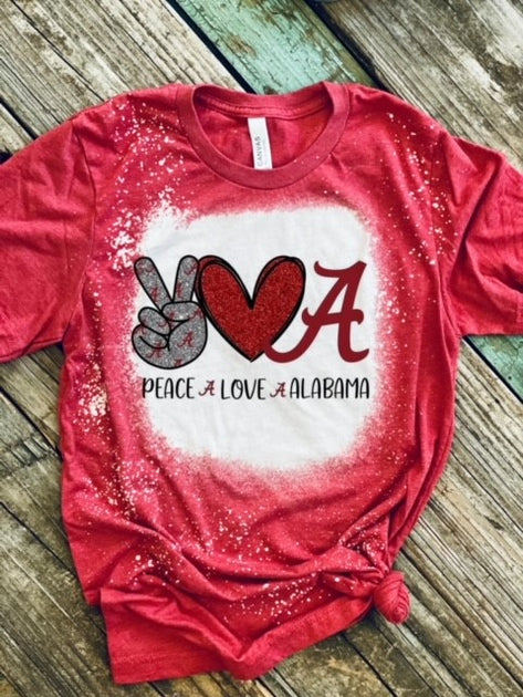 Nice Peace Love Alabama Crimson Tide Football Shirt - Teeshirtbear