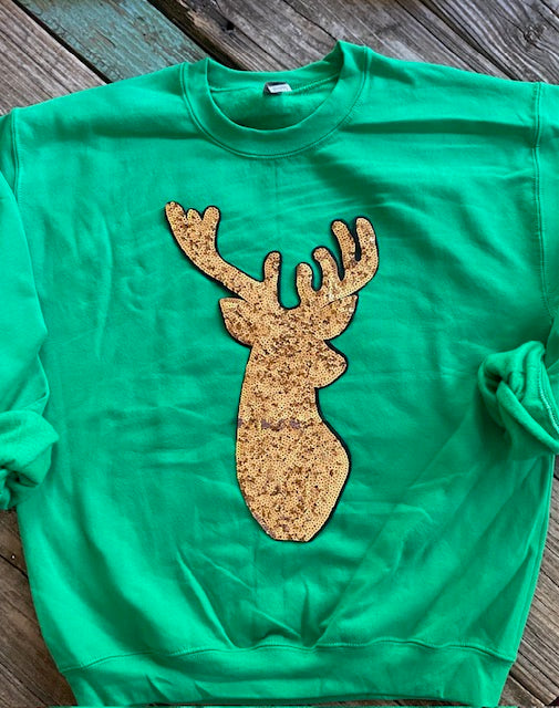 Sequin Gold Deer Sweatshirt