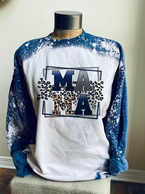 Mama Blue with leopard Sweatshirt