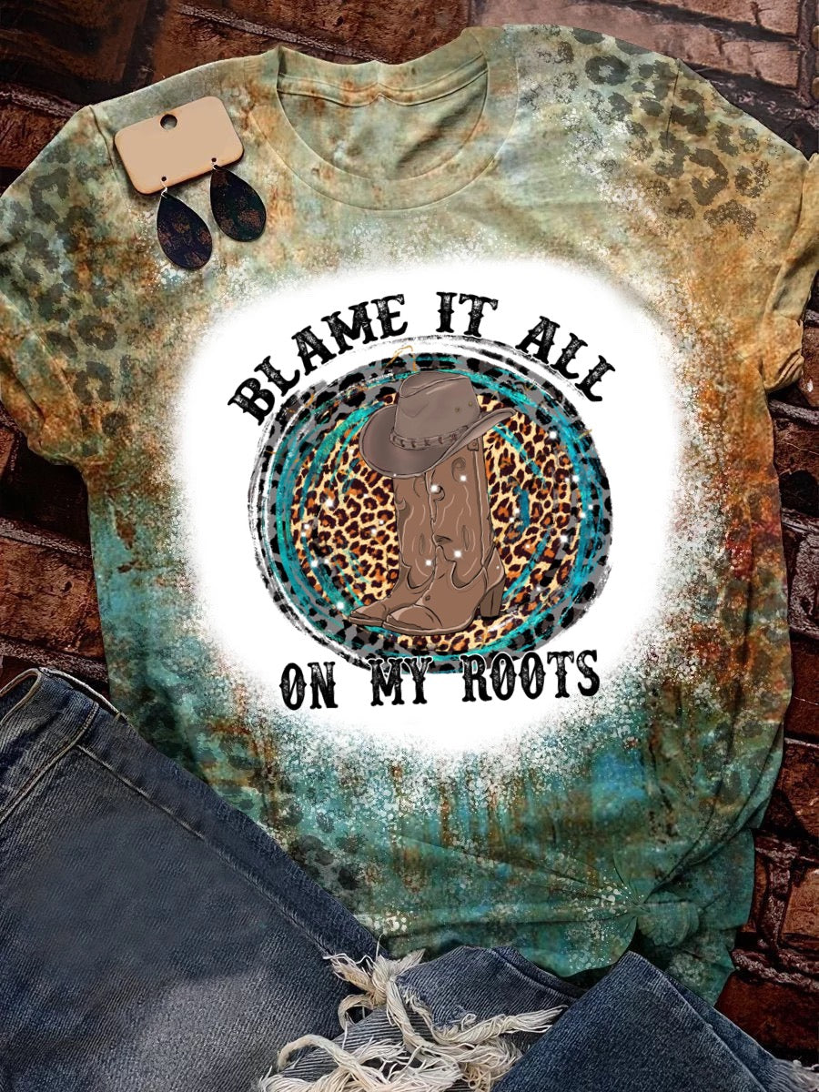 Blame it all on my roots solid print shirt