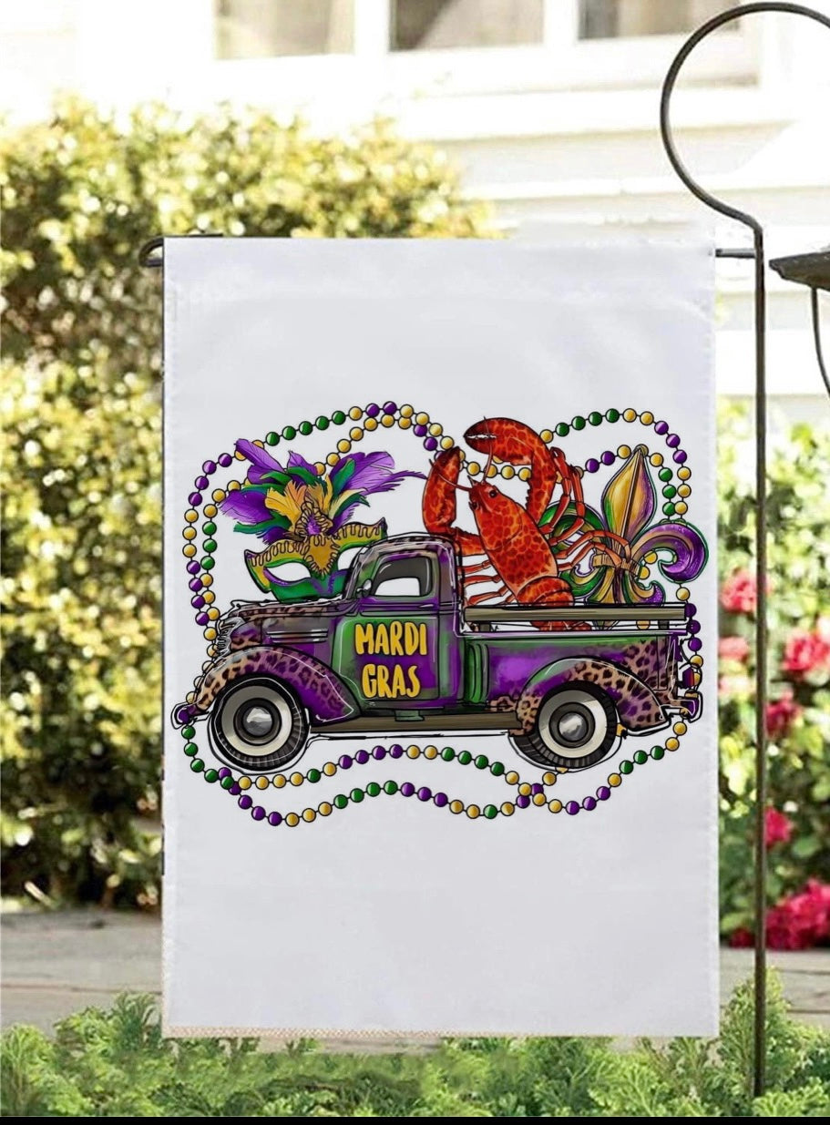 Mardi Gras Party Truck Yard Flag