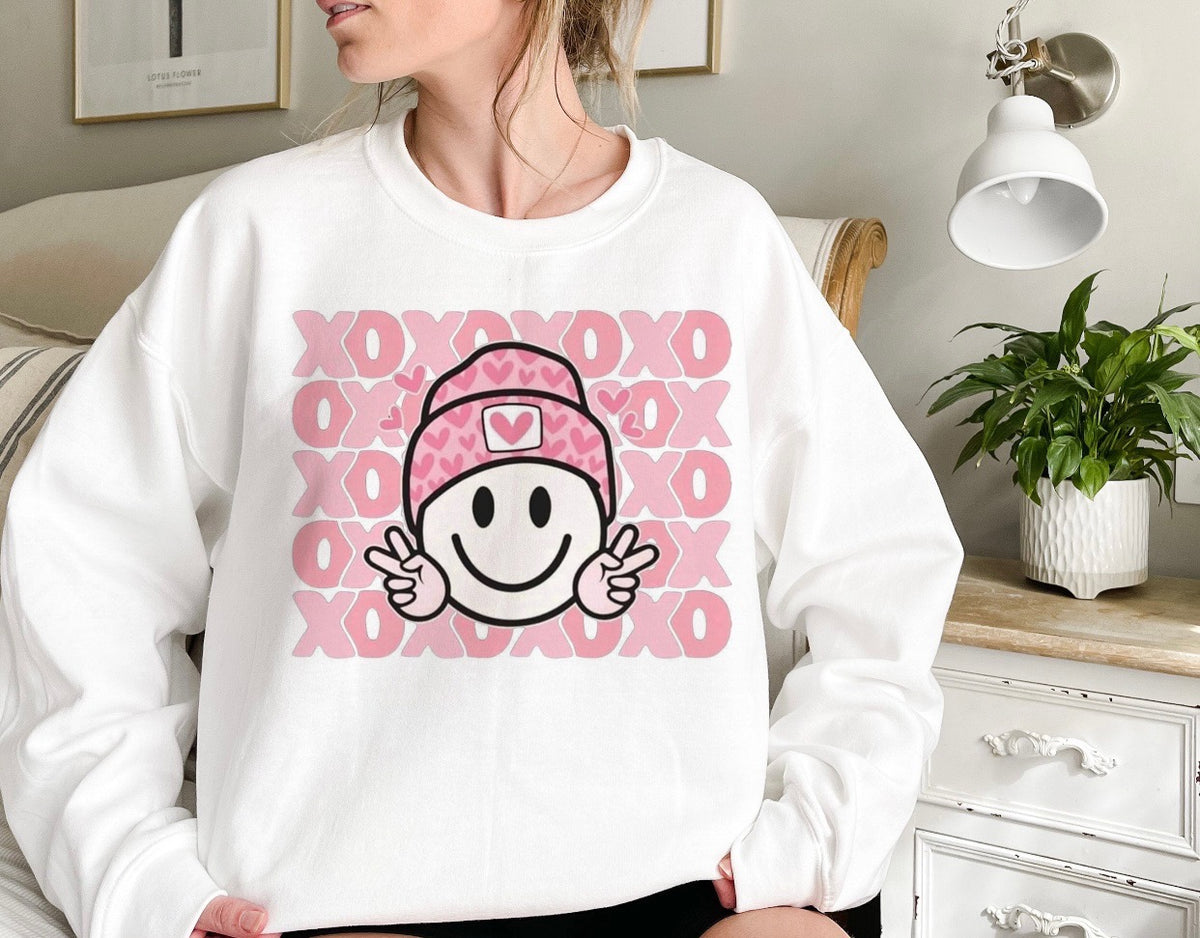 XOXOXO Smiley Face Sweatshirt